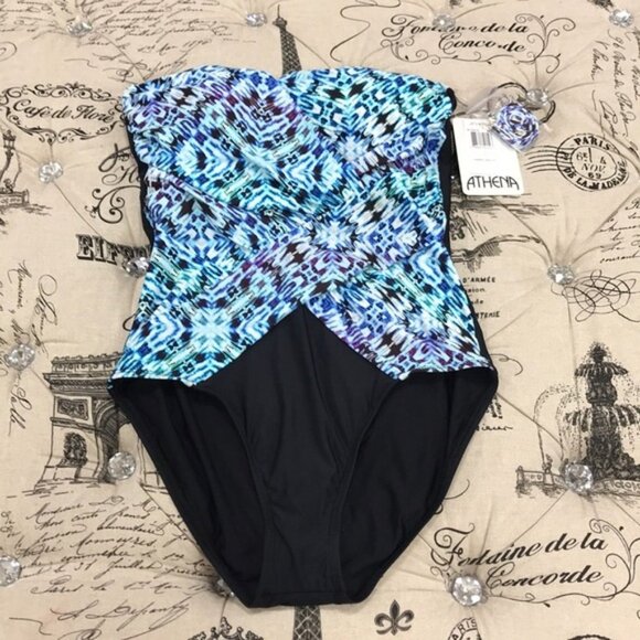 Athena Color Coded Print Strapless Swimsuit - Picture 3 of 5